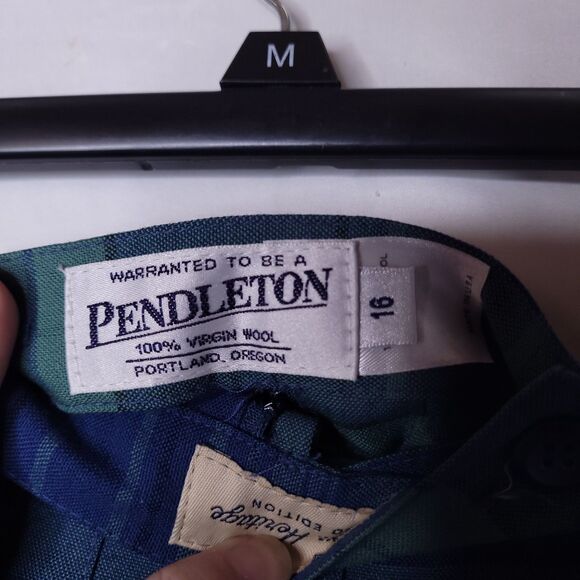 Pendleton Heritage Skirt 16 Plaid Blue, Green Virgin Wool Limited Edition - Picture 3 of 8